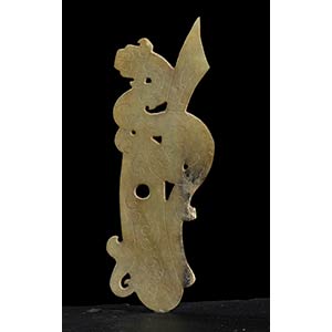 A JADE SMALL PLAQUE WITH A MYTHOLOGICAL ... 