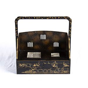 A LACQUERED AND GILT WOOD TOBACCO BOXJapan, ... 