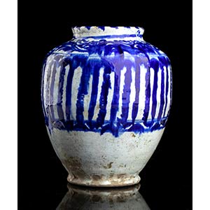 A BLUE AND WHITE CERAMIC VASEPersia, 19th ... 