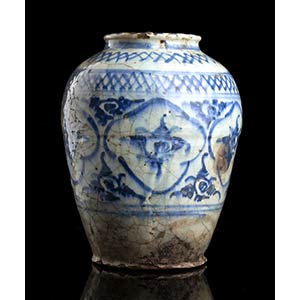 A BLUE AND WHITE CERAMIC VASEPersia, 19th ... 