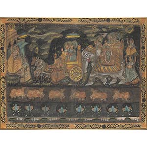 A POLYCHROME PAINTING ON FABRICIndia, 20th ... 