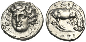 Thessaly, Drachm, Larissa, c. 365-356 BC; AR ... 