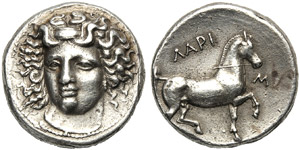 Thessaly, Didrachm, Larissa, c. 350 BC; AR ... 