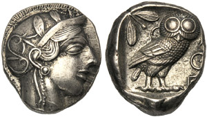 Attica, Tetradrachm, Athens, After 449 BC; ... 