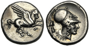 Corinzia, Statere, Corinto, c. 415-387 a.C; ... 