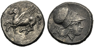 Corinthia, Stater, Corinth, c. 375-345 BC; ... 
