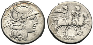 L. Autronius, Denario, Roma, c. 189-180 ... 