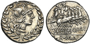 Cn. Gellius, Denario, Roma, 138 a.C.; AR (g ... 