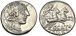 C. Porcius Cato, Denarius, Rome, 123 BC; AR ... 