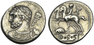 Ti. Quinctius (?), Denarius, Rome, 112 or ... 