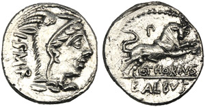 L. Thorius Balbus, Denarius, Rome, 105 BC; ... 