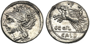C. Coelius Caldus, Denario, Roma, 104 a.C.; ... 
