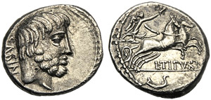 L. Titurius L.f. Sabinus, Denarius, Rome, 89 ... 