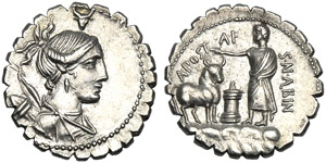 A. Postumius A.f. Sp.n. Albinus, Denarius ... 