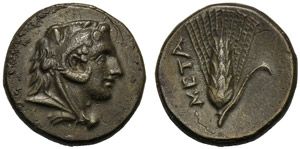 Lucania, Bronzo, Metaponto, c. 300-250 a.C.; ... 