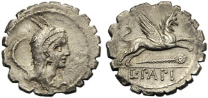 L. Papius, Denario serrato, Roma, 79 a.C.; ... 