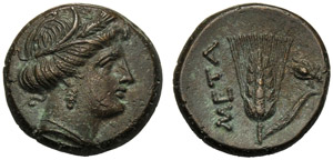 Lucania, Bronze, Metapontion, c. 300-250 BC ... 