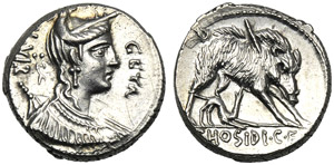 C. Hosidius C.f. Geta, Denario, Roma, 68 ... 