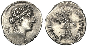 L. Hostilius Saserna, Denarius, Rome, 48 BC; ... 