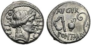 C. Julius Caesar, Denarius, Uncertain mint, ... 