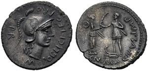 M. Poblicius for Cn. Pompeius Magnus, Plated ... 