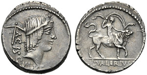 L. Valerius Acisculus, Denarius, Rome, 45 ... 