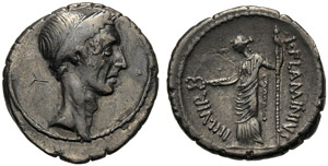 L. Flaminius Chilo, Denarius, Rome, 43 BC; ... 