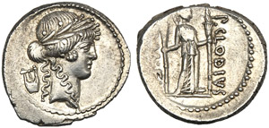 P. Clodius M.f., Denarius, Rome, 42 BC; AR ... 