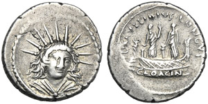 L. Mussidius Longus, Denarius, Rome, 42 BC; ... 