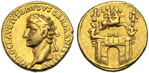 Druso Maggiore (Claudio, 41-54), Aureo, ... 