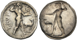 Bruttium, Nomos, Kaulonia, c. 525-500 BC; AR ... 