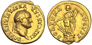 Vespasiano (69-79), Aureo, Roma, 74 d.C.; AV ... 