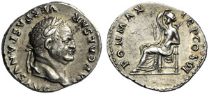Vespasiano (69-79), Denario, Roma, 75 d.C.; ... 