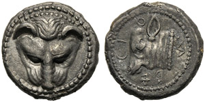 Bruttium, Drachm, Rhegion, c. 494-480 BC; AR ... 