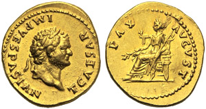 Titus, as Caesar (Vespasian, 69-79), Aureus, ... 