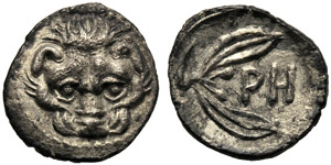 Bruttium, Litra, Reggio, 415-387 a.C.; AR (g ... 