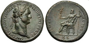 Domiziano (81-96), Sesterzio, Roma, 87 d.C.; ... 