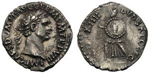 Domitian (81-96), Quinarius, Rome, AD 88; AR ... 