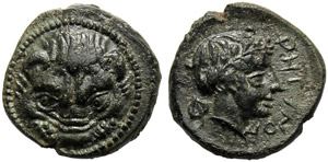 Bruttium, Bronze, Rhegion, c. 415-387 BC; AE ... 
