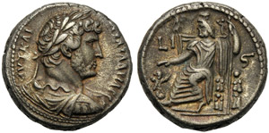 Adriano (117-138), Tetradracma, Egitto: ... 