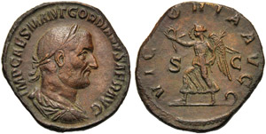 Gordiano I (238), Sesterzio, Roma, 238 d.C.; ... 