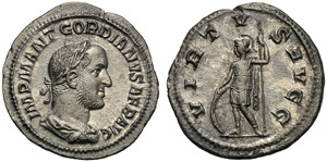 Gordiano II (238), Denario, Roma, Marzo - ... 