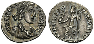 Arcadio (383-408), Siliqua, Mediolanum, ... 