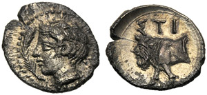 Sicily, Hemilitra, Stiela, c. 420-415 BC; AR ... 