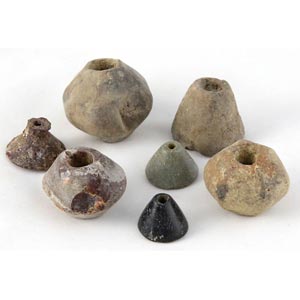 A collection of spindle whorls Iron Age; ... 