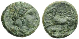Sicily, Nakona, Bronze, c. 316-250 BC; AE (g ... 