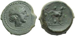 Sicilia, Segesta, Trias, c. 420 a.C.; AE (g ... 
