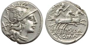 P. Cornelius Sulla, Denarius, Rome, 151 BC; ... 