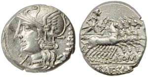 M. Baebius Q.f. Tampilus, Denario, Roma, 137 ... 