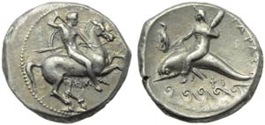 Apulia, Taranto, Nomos, c. 332-302 a.C.; AR ... 